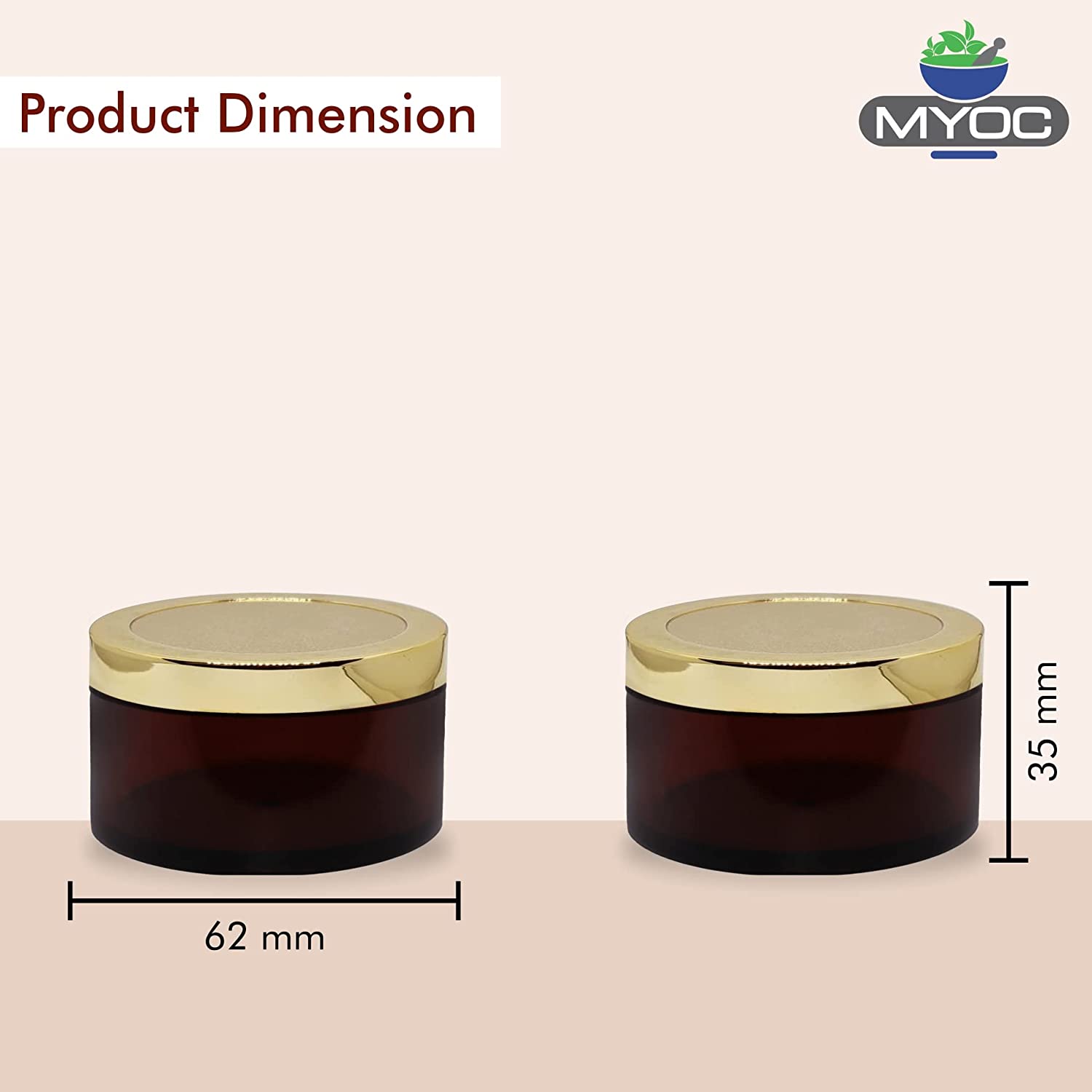 Shoprythm Cosmetic Jar MYOC Amber San Jars with Golden Cap & Inner lid for Creams, Gels, Body Scrub & Butter Shoprythm Cosmetic Jar MYOC Amber San Jars with Golden Cap & Inner lid for Creams, Gels, Body Scrub & Butter